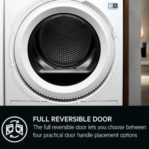 AEG TR819A4B Series 8000 AbsoluteCare Freestanding 9kg Heat Pump Tumble Dryer White