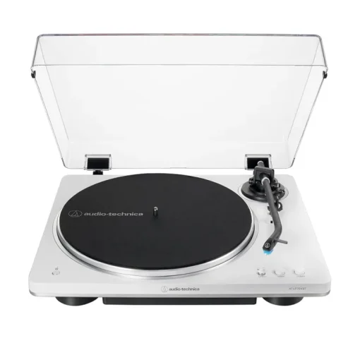Audio Technica AT-LP70XBT Fully Automatic Bluetooth Wireless Belt Drive Turntable White Silver