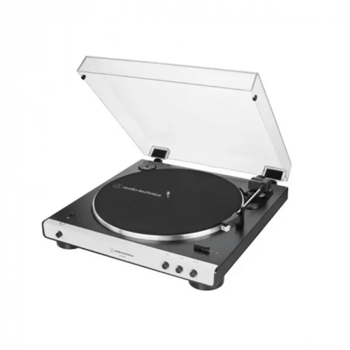 Audio Technica ATLP60XBT Fully Automatic Bluetooth Wireless Turntable White with AT-SP3X Powered Bookshelf Speakers HiFi Package