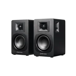 Audio Technica AT-LP70XBT Fully Automatic Bluetooth Wireless Turntable with AT-SP3X Powered Bookshelf Speakers HiFi Package Black