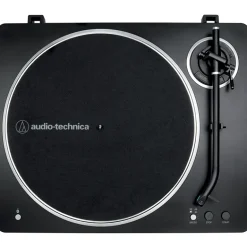 Audio Technica AT-LP70XBT Fully Automatic Bluetooth Wireless Turntable with Kanto ORA4 140W Powered Reference Speakers HiFi Package Black