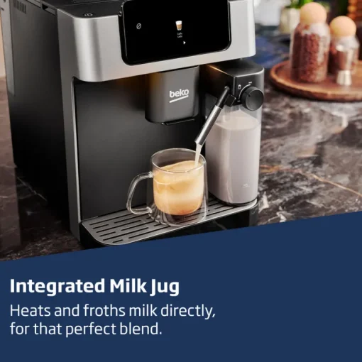 Beko CEG7304X CaffeExperto Fully Automatic 2L Bean To Cup Coffee Machine with Integrated Milk Jug Silver