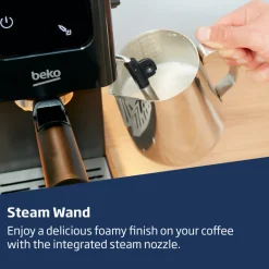Beko CEP5302B CaffeExperto Manual Espresso Coffee Machine with Steam Wand Black