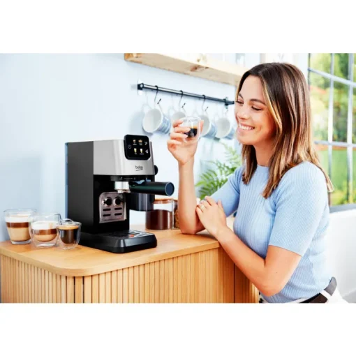 Beko CEP5304X CaffeExperto Semi Automatic Espresso Coffee Machine with Integrated Milk Jug Silver