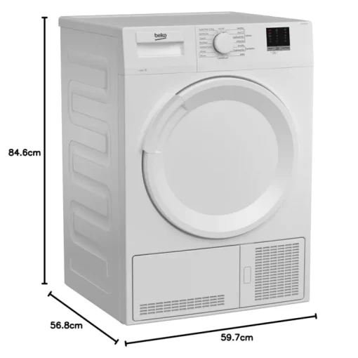 Beko DTLCE80051W 8kg Condenser Tumble Dryer with Sensor Programmes White