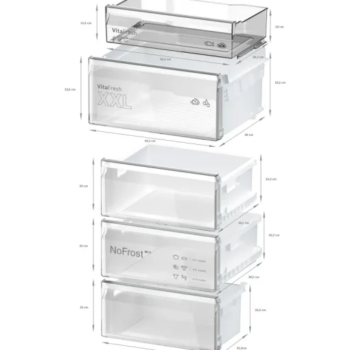 Bosch KGN362WDFG Series 4 Freestanding 60cm Frost Free Fridge Freezer White