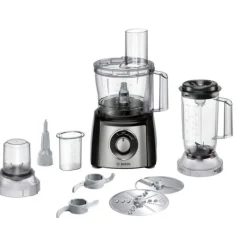 Bosch MCM3501MGB MultiTalent 3 Compact 800W Food Processor Black and Stainless Steel