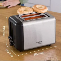 Bosch TAT3P420GB DesignLine 2 Slice Toaster Stainless Steel
