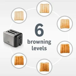 Bosch TAT3P420GB DesignLine 2 Slice Toaster Stainless Steel