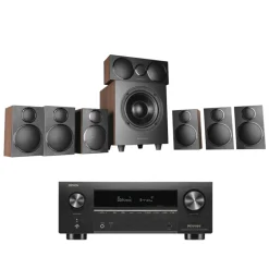 DENON AVCX3800H 8K AV Receiver With Wharfedale DX3 HCP 7.1 Speaker Package Walnut