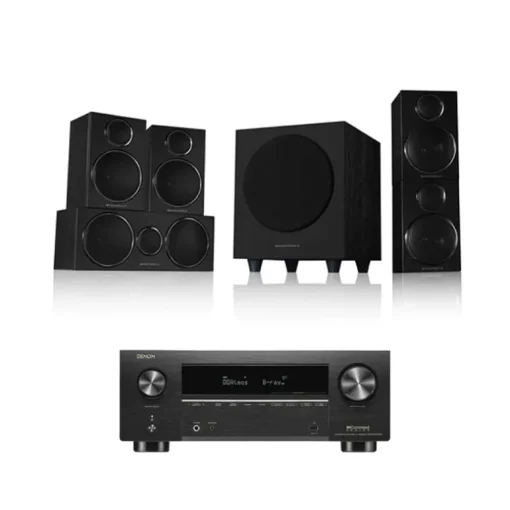 DENON AVCX3800H 8K AV Receiver With Wharfedale DX3 HCP 5.1 Speaker Package Black