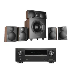 DENON AVCX3800H 8K AV Receiver With Wharfedale DX3 HCP 5.1 Speaker Package Walnut