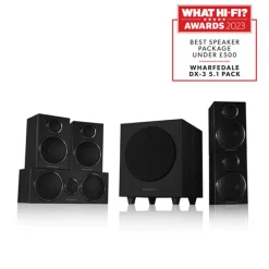 DENON AVCX3800H 8K AV Receiver With Wharfedale DX3 HCP 5.1 Speaker Package Black