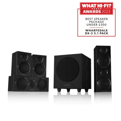 DENON AVCX3800H 8K AV Receiver With Wharfedale DX3 HCP 5.1 Speaker Package Black
