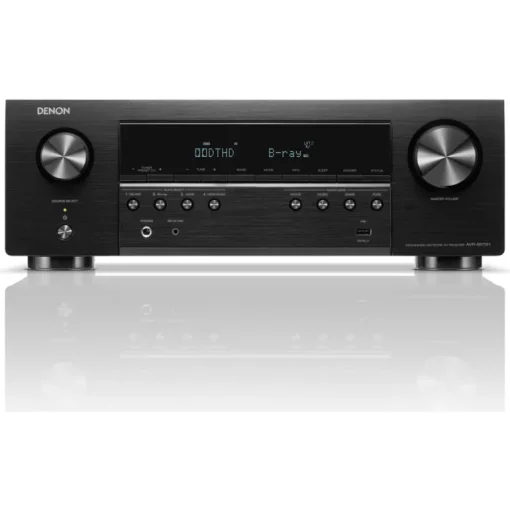 Denon AVRS670H 5.2 Ch 8K AV Receiver with Bowers and Wilkins 606 S3 5.1 Surround Sound Speaker Package Oak