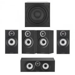 Denon AVRS670H 5.2 Ch 8K AV Receiver with Bowers and Wilkins 607 S3 5.1 Surround Sound Speaker Package Black