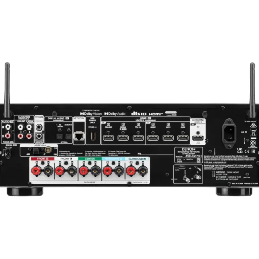 Denon AVRS670H 5.2 Ch 8K AV Receiver with Bowers and Wilkins 607 S3 5.1 Surround Sound Speaker Package Black