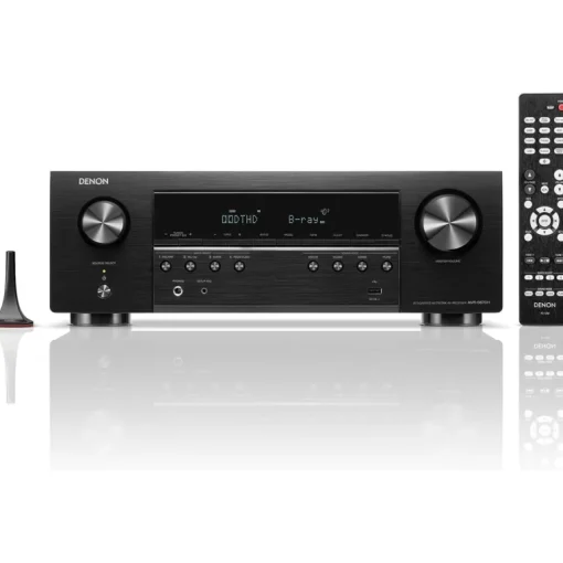 Denon AVRS670H 5.2 Ch 8K AV Receiver with Bowers and Wilkins 606 S3 5.1 Surround Sound Speaker Package Oak