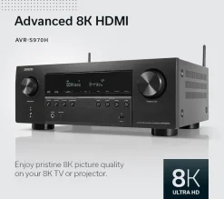 DENON AVR-S970H 7.2 Ch 185W 8K with HEOS Built-in AV Receiver