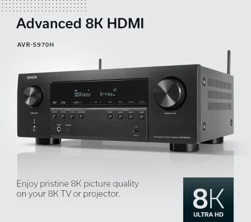 DENON AVR-S970H 7.2 Ch 185W 8K with HEOS Built-in AV Receiver