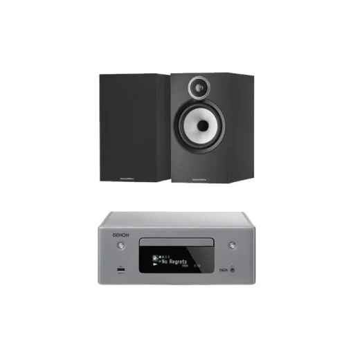 Denon CEOL N10 RCDN10 HiFi Network CD Receiver with Bowers Wilkins 606 S3 Speakers Black