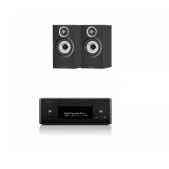 Denon CEOL RCD-N12 DAB+ Hi-Fi System with Bowers & Wilkins 607 S3 Speakers Pair Black