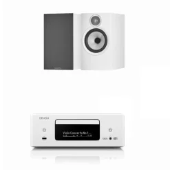 Denon CEOL RCD-N12 DAB+ Hi-Fi System with Bowers & Wilkins 606 S3 Speakers Pair White