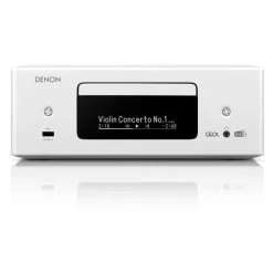 Denon CEOL RCD-N12 DAB+ Hi-Fi System with Bowers & Wilkins 606 S3 Speakers Pair White