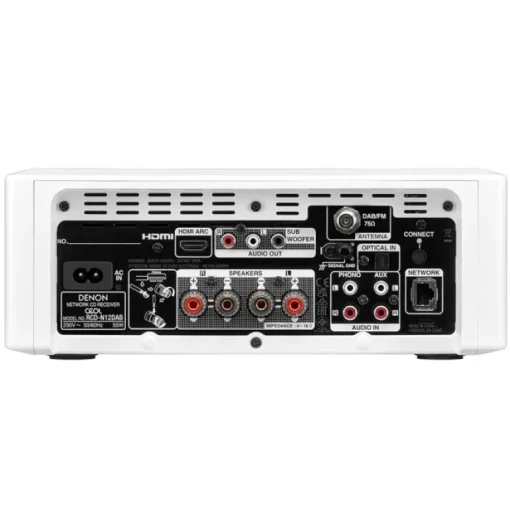 Denon CEOL RCD-N12 DAB+ Hi-Fi System with Bowers & Wilkins 606 S3 Speakers Pair White