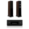 Denon RCD-N12DAB DAB+ All-In-One System Black & Wharfedale Diamond 12.3 Floorstanding Speaker (Pair) Walnut Pearl
