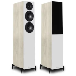 Denon RCD-N12DAB DAB+ All-In-One System White & Wharfedale Diamond 12.3 Floorstanding Speaker (Pair) Light Oak