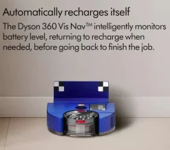 Dyson 360 Vis Nav Robot Vacuum Cleaner Blue and Nickel 360VISNAV
