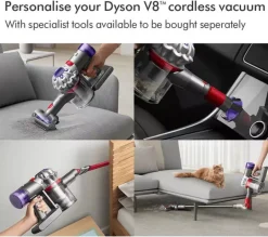 Dyson V8 Absolute Cordless Vacuum Cleaner upto 40 Minutes Run Time Silver Yellow Clearance V8ABS-2023