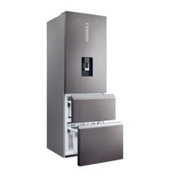 Haier HTW5618EWMP Frost Free Fridge Freezer Dark Inox