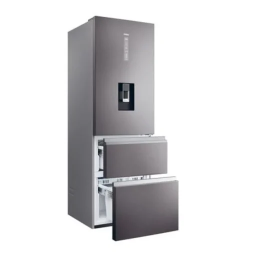 Haier HTW5618EWMP Frost Free Fridge Freezer Dark Inox