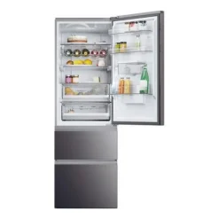 Haier HTW5618EWMP Frost Free Fridge Freezer Dark Inox