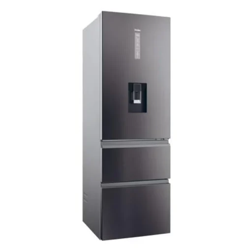 Haier HTW5618EWMP Frost Free Fridge Freezer Dark Inox