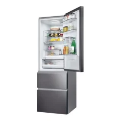 Haier HTW5618EWMP Frost Free Fridge Freezer Dark Inox