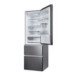 Haier HTW5618EWMP Frost Free Fridge Freezer Dark Inox