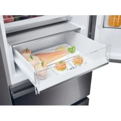 Haier HTW5618EWMP Frost Free Fridge Freezer Dark Inox