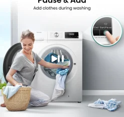 Hisense WFQA9014EVJM 9kg 1400 Spin Freestanding Front Load Washing Machine White