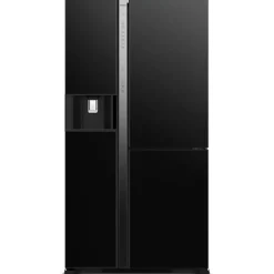 Hitachi R-MX700GVGB1 3D American Style Fridge Freezer - Glass Black - LIMITED TIME OFFER