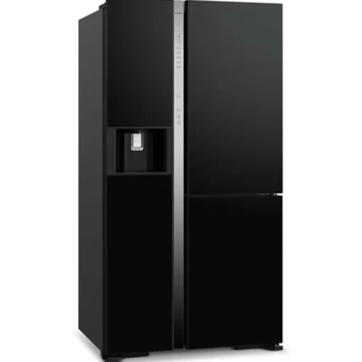 Hitachi R-MX700GVGB1 3D American Style Fridge Freezer - Glass Black - LIMITED TIME OFFER