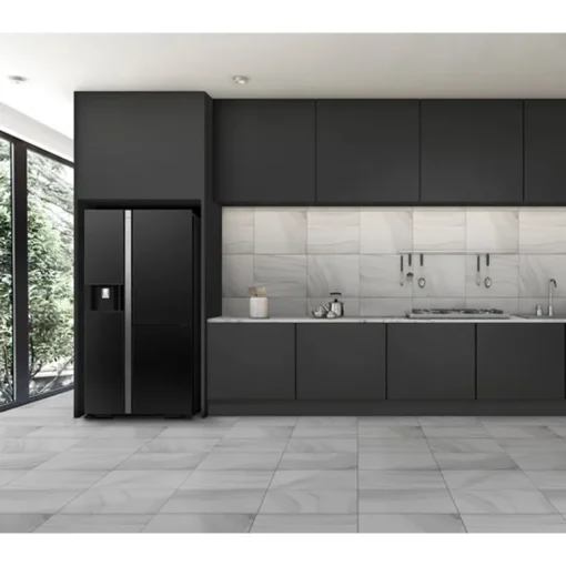 Hitachi R-MX700GVGB1 3D American Style Fridge Freezer - Glass Black - LIMITED TIME OFFER