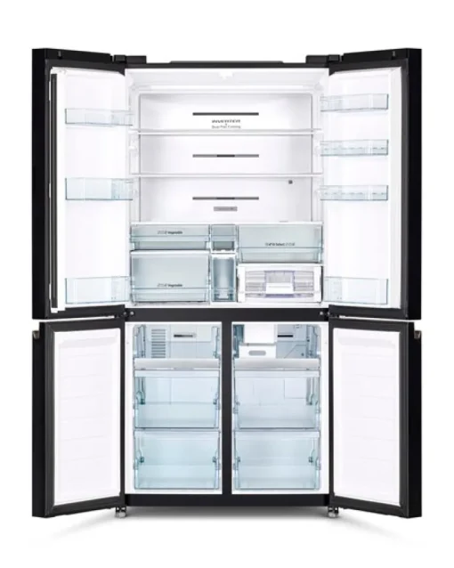 Hitachi RWB640VGB1GBK 4 DOOR Refrigerator Luxury 638L Vacuum Compartment Glass Black