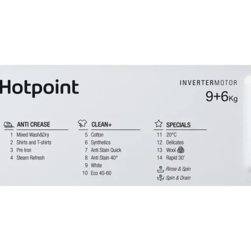 Hotpoint BIWDHG861485 Integrated Washer Dryer With 1400 Spin White