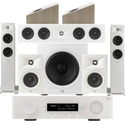 JBL MA710 7.2 Channel 8K AV Receiver with JBL Stage 260F 5.1.2 Speaker Package White