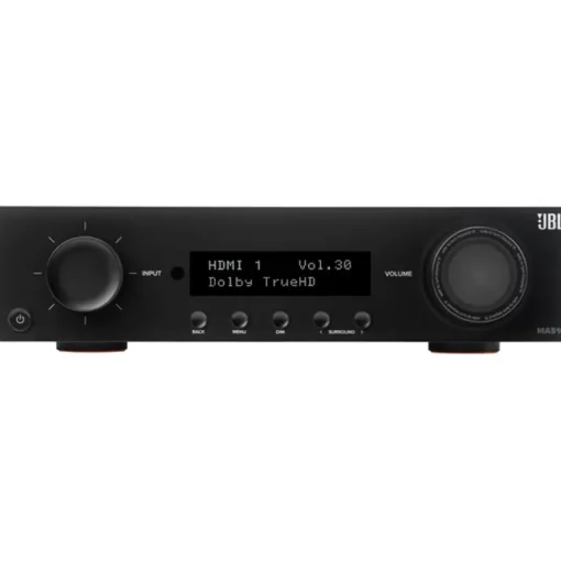 JBL MA510 5.2ch 8K AV Receiver with JBL Stage 250B 5.1 Speaker Package Black
