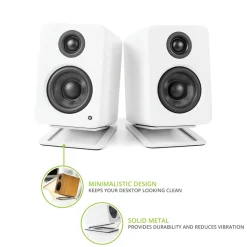 Kanto S2 Small Desktop Speaker Stands White