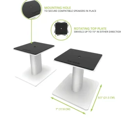 Kanto SP6 Heavy Duty Speaker Stands 6 Inch White